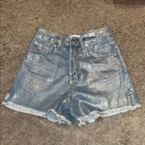 Metallic Blue Women's Shorts